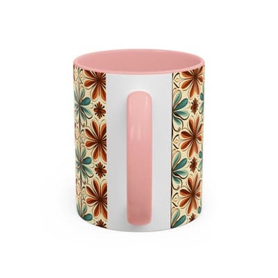 Boho Retro Floral Mug 11oz 15oz | Vintage Coffee Cup | Fun Colorful Kitchen Gift - Thumbnail 4