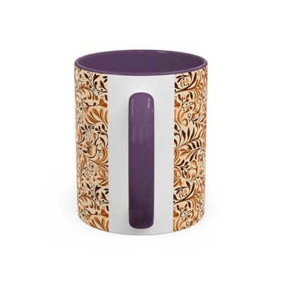 Elegant Floral Coffee Mug 11oz 15oz | Nature Tea Cup Gift | Cozy Neutral Décor - Thumbnail 4