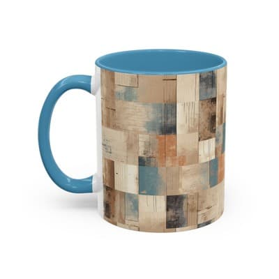 Modern Rustic Coffee Mug 11oz 15oz | Earth Tone Art Cup | Cozy Minimalist Gift - Thumbnail 3