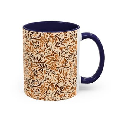 Elegant Floral Coffee Mug 11oz 15oz | Nature Tea Cup Gift | Cozy Neutral Décor - Thumbnail 2