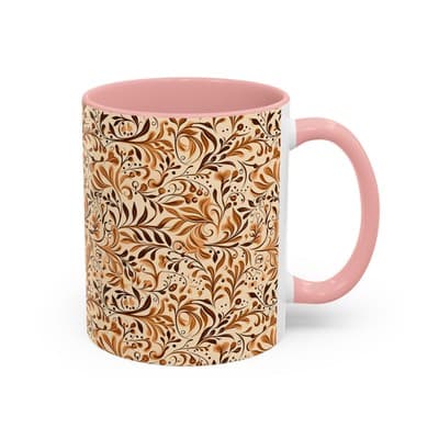 Elegant Floral Coffee Mug 11oz 15oz | Nature Tea Cup Gift | Cozy Neutral Décor - Thumbnail 2