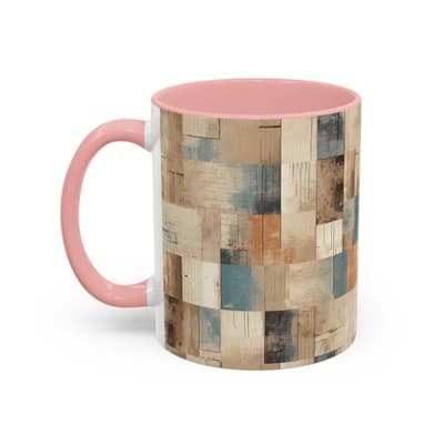 Modern Rustic Coffee Mug 11oz 15oz | Earth Tone Art Cup | Cozy Minimalist Gift - Thumbnail 3