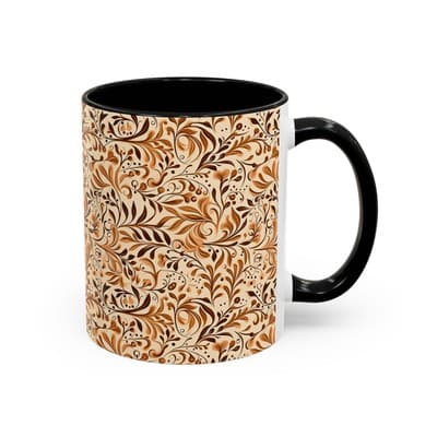 Elegant Floral Coffee Mug 11oz 15oz | Nature Tea Cup Gift | Cozy Neutral Décor - Thumbnail 2
