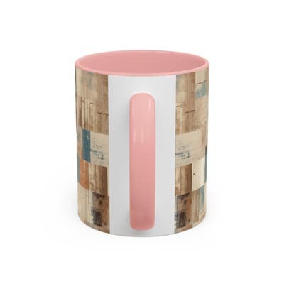 Modern Rustic Coffee Mug 11oz 15oz | Earth Tone Art Cup | Cozy Minimalist Gift - Thumbnail 4