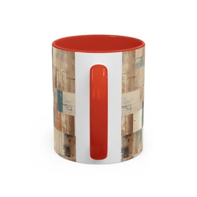 Modern Rustic Coffee Mug 11oz 15oz | Earth Tone Art Cup | Cozy Minimalist Gift - Thumbnail 4