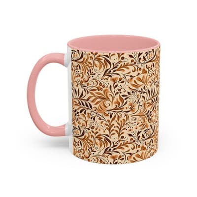 Elegant Floral Coffee Mug 11oz 15oz | Nature Tea Cup Gift | Cozy Neutral Décor - Thumbnail 3