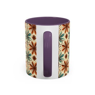 Boho Retro Floral Mug 11oz 15oz | Vintage Coffee Cup | Fun Colorful Kitchen Gift - Thumbnail 4