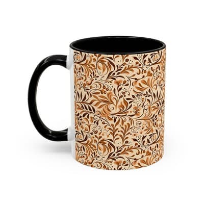 Elegant Floral Coffee Mug 11oz 15oz | Nature Tea Cup Gift | Cozy Neutral Décor - Thumbnail 3