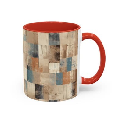 Modern Rustic Coffee Mug 11oz 15oz | Earth Tone Art Cup | Cozy Minimalist Gift - Thumbnail 2
