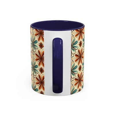 Boho Retro Floral Mug 11oz 15oz | Vintage Coffee Cup | Fun Colorful Kitchen Gift - Thumbnail 4