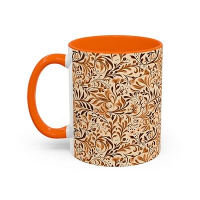 Elegant Floral Coffee Mug 11oz 15oz | Nature Tea Cup Gift | Cozy Neutral Décor - Thumbnail 3