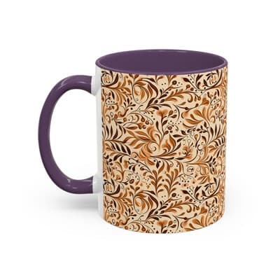 Elegant Floral Coffee Mug 11oz 15oz | Nature Tea Cup Gift | Cozy Neutral Décor - Thumbnail 3
