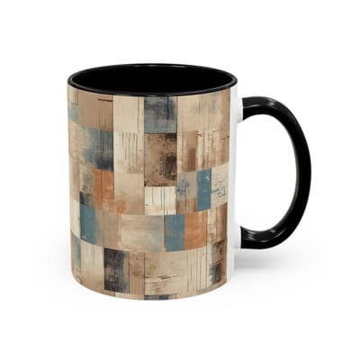 Modern Rustic Coffee Mug 11oz 15oz | Earth Tone Art Cup | Cozy Minimalist Gift - Thumbnail 2