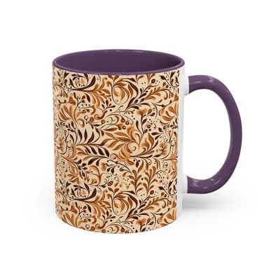 Elegant Floral Coffee Mug 11oz 15oz | Nature Tea Cup Gift | Cozy Neutral Décor - Thumbnail 2