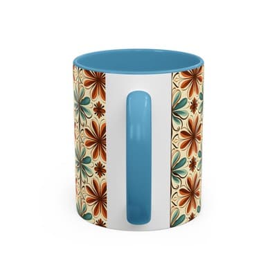 Boho Retro Floral Mug 11oz 15oz | Vintage Coffee Cup | Fun Colorful Kitchen Gift - Thumbnail 4