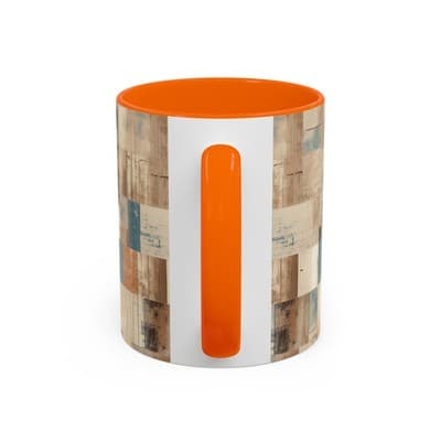 Modern Rustic Coffee Mug 11oz 15oz | Earth Tone Art Cup | Cozy Minimalist Gift - Thumbnail 4
