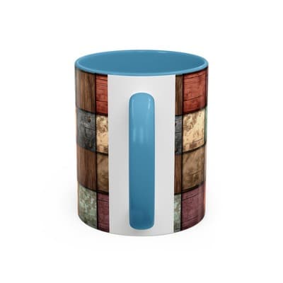 Rustic Patchwork Coffee Mug 11oz 15oz | Vintage Home Gift | Cozy Country Cup - Thumbnail 4