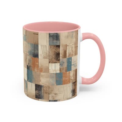 Modern Rustic Coffee Mug 11oz 15oz | Earth Tone Art Cup | Cozy Minimalist Gift - Thumbnail 2