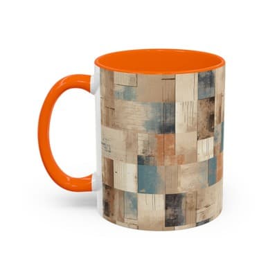 Modern Rustic Coffee Mug 11oz 15oz | Earth Tone Art Cup | Cozy Minimalist Gift - Thumbnail 3