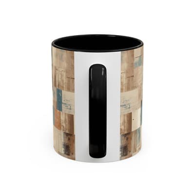 Modern Rustic Coffee Mug 11oz 15oz | Earth Tone Art Cup | Cozy Minimalist Gift - Thumbnail 4