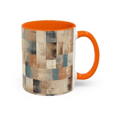 Modern Rustic Coffee Mug 11oz 15oz | Earth Tone Art Cup | Cozy Minimalist Gift - Thumbnail 2