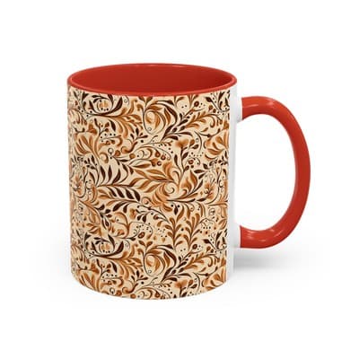 Elegant Floral Coffee Mug 11oz 15oz | Nature Tea Cup Gift | Cozy Neutral Décor - Thumbnail 2