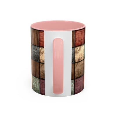 Rustic Patchwork Coffee Mug 11oz 15oz | Vintage Home Gift | Cozy Country Cup - Thumbnail 4
