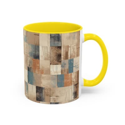Modern Rustic Coffee Mug 11oz 15oz | Earth Tone Art Cup | Cozy Minimalist Gift - Thumbnail 2