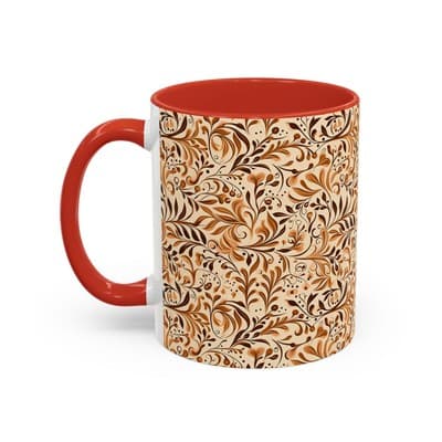 Elegant Floral Coffee Mug 11oz 15oz | Nature Tea Cup Gift | Cozy Neutral Décor - Thumbnail 3