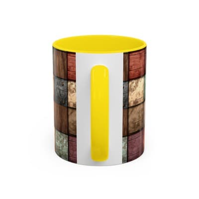 Rustic Patchwork Coffee Mug 11oz 15oz | Vintage Home Gift | Cozy Country Cup - Thumbnail 4