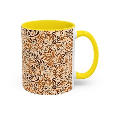 Elegant Floral Coffee Mug 11oz 15oz | Nature Tea Cup Gift | Cozy Neutral Décor - Thumbnail 2