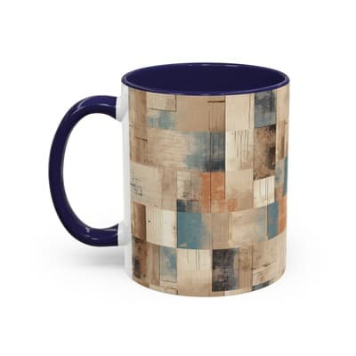Modern Rustic Coffee Mug 11oz 15oz | Earth Tone Art Cup | Cozy Minimalist Gift - Thumbnail 3