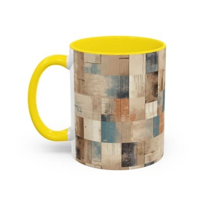 Modern Rustic Coffee Mug 11oz 15oz | Earth Tone Art Cup | Cozy Minimalist Gift - Thumbnail 3
