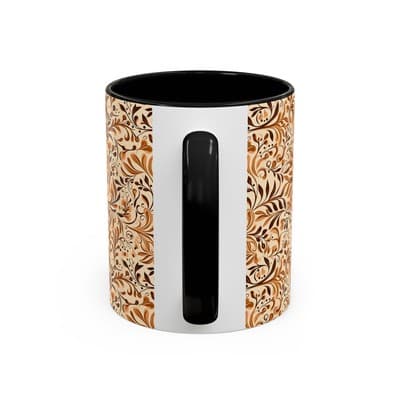 Elegant Floral Coffee Mug 11oz 15oz | Nature Tea Cup Gift | Cozy Neutral Décor - Thumbnail 4