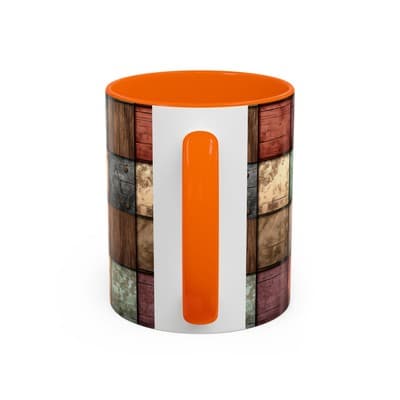 Rustic Patchwork Coffee Mug 11oz 15oz | Vintage Home Gift | Cozy Country Cup - Thumbnail 4