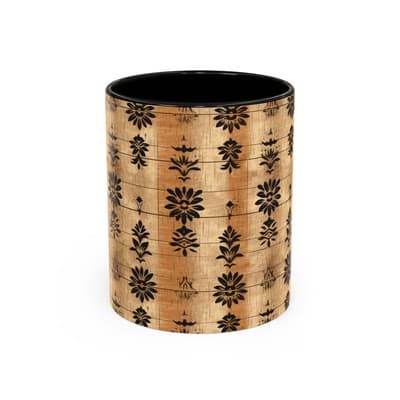 Boho Floral Coffee Mug 11oz 15oz | Artisan Tea Cup Gift | Rustic Earthy Decor