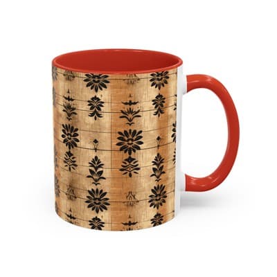 Boho Floral Coffee Mug 11oz 15oz | Artisan Tea Cup Gift | Rustic Earthy Decor - Thumbnail 2
