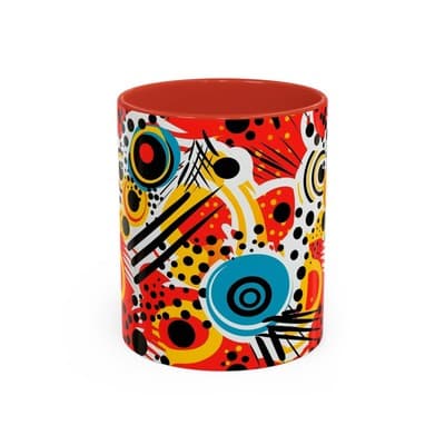 Abstract Art Coffee Mug 11oz 15oz Bold Colorful Cup Artistic Gift for Creatives