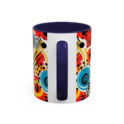 Abstract Art Coffee Mug 11oz 15oz Bold Colorful Cup Artistic Gift for Creatives - Thumbnail 4