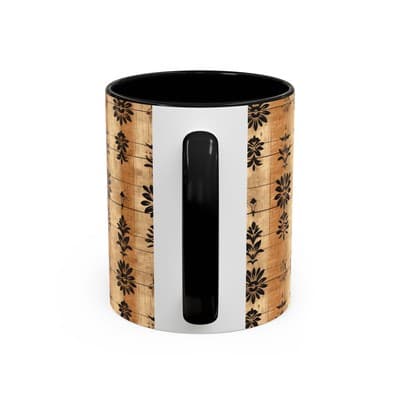 Boho Floral Coffee Mug 11oz 15oz | Artisan Tea Cup Gift | Rustic Earthy Decor - Thumbnail 4