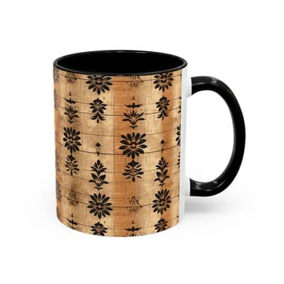 Boho Floral Coffee Mug 11oz 15oz | Artisan Tea Cup Gift | Rustic Earthy Decor - Thumbnail 2