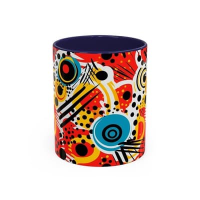 Abstract Art Coffee Mug 11oz 15oz Bold Colorful Cup Artistic Gift for Creatives
