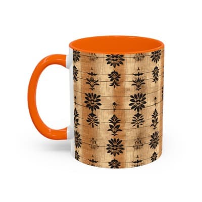 Boho Floral Coffee Mug 11oz 15oz | Artisan Tea Cup Gift | Rustic Earthy Decor - Thumbnail 3
