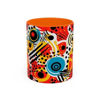Abstract Art Coffee Mug 11oz 15oz Bold Colorful Cup Artistic Gift for Creatives
