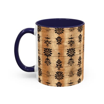 Boho Floral Coffee Mug 11oz 15oz | Artisan Tea Cup Gift | Rustic Earthy Decor - Thumbnail 3