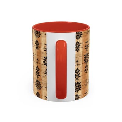 Boho Floral Coffee Mug 11oz 15oz | Artisan Tea Cup Gift | Rustic Earthy Decor - Thumbnail 4