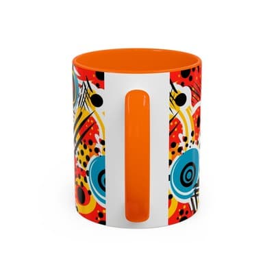 Abstract Art Coffee Mug 11oz 15oz Bold Colorful Cup Artistic Gift for Creatives - Thumbnail 4