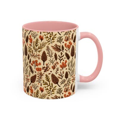 Botanical Floral Coffee Mug 11oz 15oz | Rustic Nature Gift | Cozy Kitchen Decor - Thumbnail 2