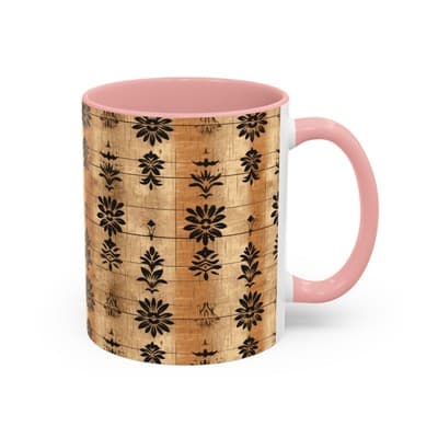 Boho Floral Coffee Mug 11oz 15oz | Artisan Tea Cup Gift | Rustic Earthy Decor - Thumbnail 2