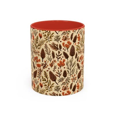 Botanical Floral Coffee Mug 11oz 15oz | Rustic Nature Gift | Cozy Kitchen Decor